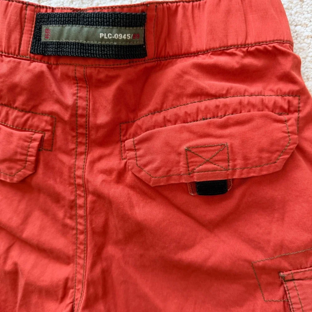 The Childrens Place Boys Orange Cargo Shorts Built-in Belt Size 4‎ Utility